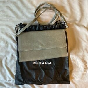 Taupe Vegan Leather Crossbody Bag